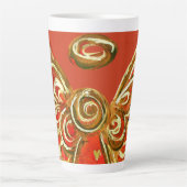 Red Guardian Angel Christmas Latte Coffee Tasse Cu (Vorderseite)
