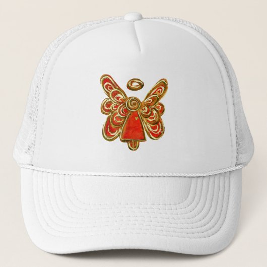 Red Guardian Angel Custom Art Hat oder Cap Truckerkappe (Vorderseite)