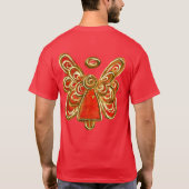 Red Guardian Angel Custom Christmas Art T - Shirt (Rückseite)