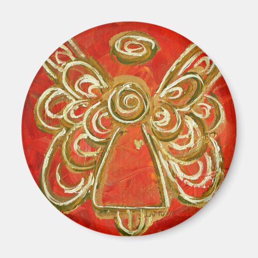Red Guardian Angel Gift Magnete Magnet (Vorne)