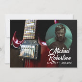 Red Guitar Celebration of Life Einladung (Vorderseite)