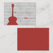 Red Guitar Grunge Platzkarte (Vorne/Hinten)
