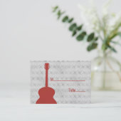 Red Guitar Grunge Platzkarte (Stehend Vorderseite)