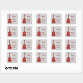 Red Guitar Grunge Wedding Stickers (Blatt)