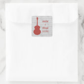 Red Guitar Grunge Wedding Stickers (Tasche)