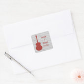 Red Guitar Grunge Wedding Stickers (Umschlag)
