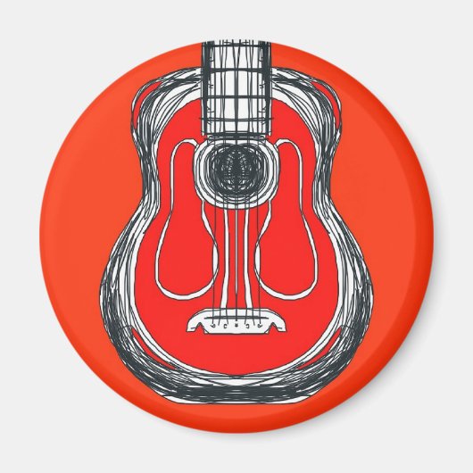 Red Guitar Monster Face Magnet (Vorne)