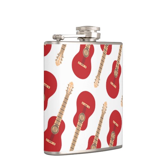 Red Guitar Pattern Flachmann (Rechts)