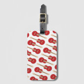 Red Guitar Pattern Gepäckanhänger (Vorderseite Vertikal)
