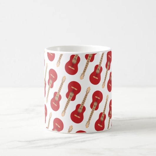 Red Guitar Pattern Kaffeetasse (Mittel)