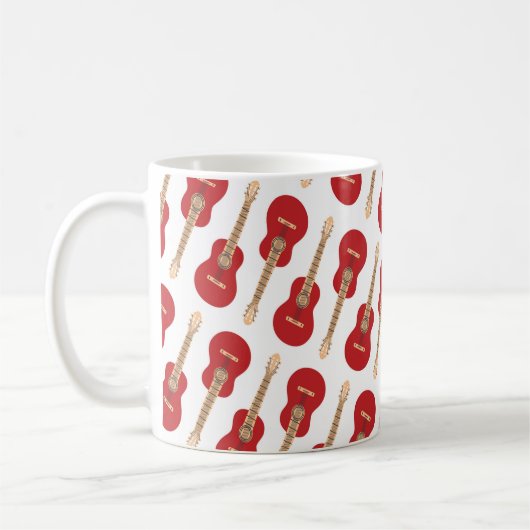 Red Guitar Pattern Kaffeetasse (Links)