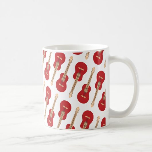 Red Guitar Pattern Kaffeetasse (Rechts)