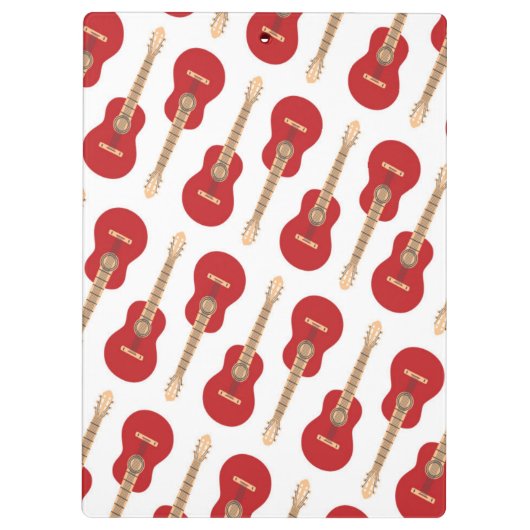 Red Guitar Pattern Klemmbrett (Rückseite)