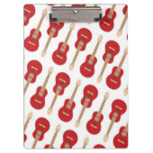 Red Guitar Pattern Klemmbrett (Vorderseite)