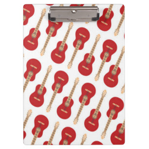 Red Guitar Pattern Klemmbrett