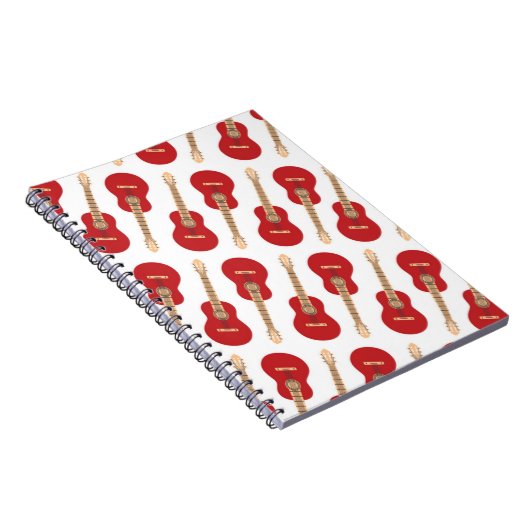 Red Guitar Pattern Notizblock (Rechte Seite)