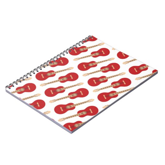 Red Guitar Pattern Notizblock (Linke Seite)