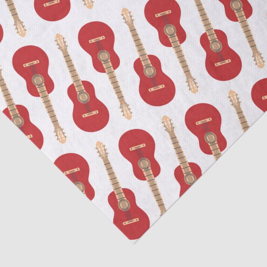 Red Guitar Pattern Seidenpapier (Ausschnitt)