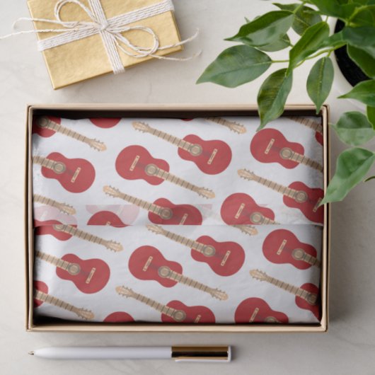 Red Guitar Pattern Seidenpapier (Geschenk)