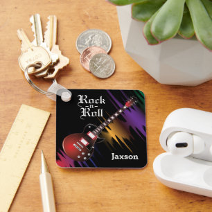 Red Guitar - Personalisieren Schlüsselanhänger