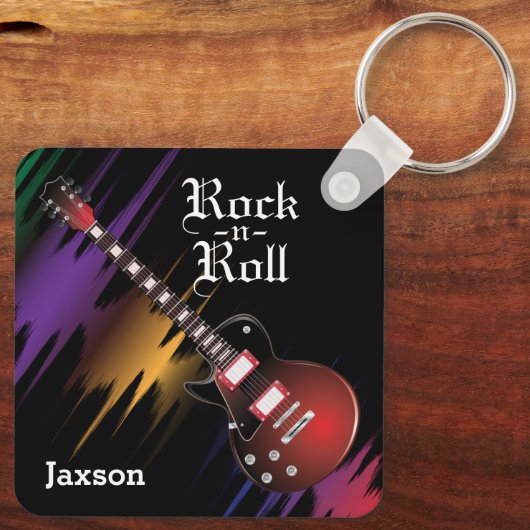 Red Guitar - Personalisieren Schlüsselanhänger (Rückseite)