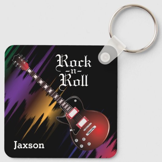 Red Guitar - Personalisieren Schlüsselanhänger (Rückseite)