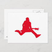 Red Guitar Player Silhouette Postkarte (Vorne/Hinten)