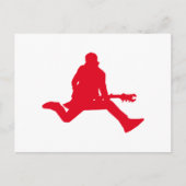 Red Guitar Player Silhouette Postkarte (Vorderseite)