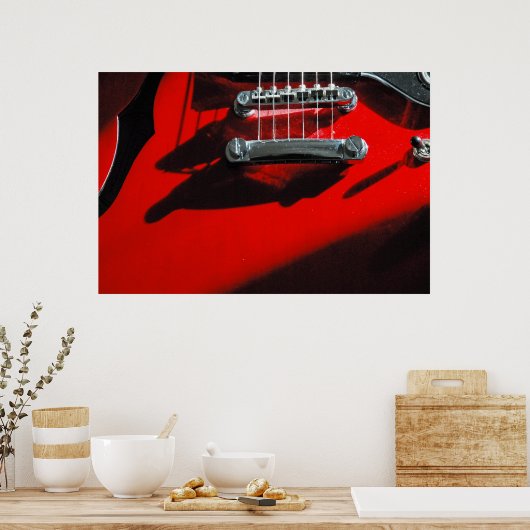 Red Guitar Poster (Küche)