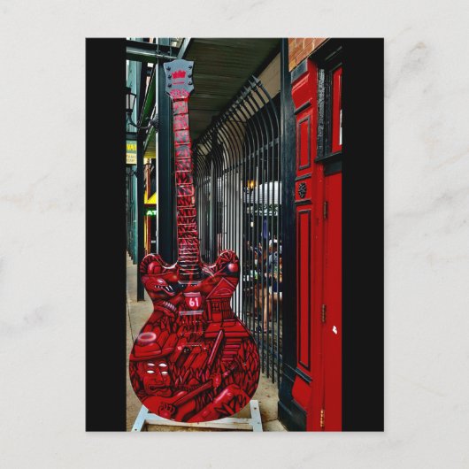 Red Guitar Postkarte (Vorderseite)