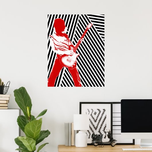 Red Guitarist Poster (Heimbüro)