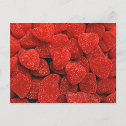 Red Gumdrop Hearts Postkarte (Vorderseite)