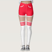 Red Gym Shorts Tube Socks Kostüme Leggings (Vorderseite)