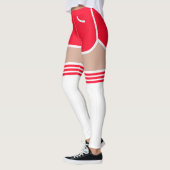 Red Gym Shorts Tube Socks Kostüme Leggings (Links)