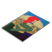 Red Haaired Mermaid Golden Seashell Notizblock (Linke Seite)