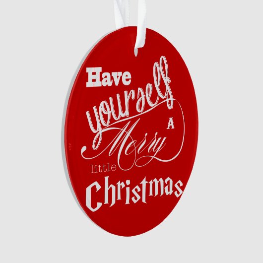 Red haben sich ein fröhliches kleines Weihnachtsfe Ornament (Vorderseite)