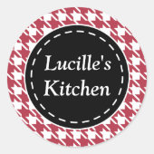 Red Hahnentrittmuster Kitchen Stickers (Vorderseite)