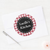 Red Hahnentrittmuster Kitchen Stickers (Umschlag)