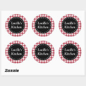Red Hahnentrittmuster Kitchen Stickers (Blatt)