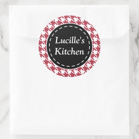 Red Hahnentrittmuster Kitchen Stickers (Tasche)
