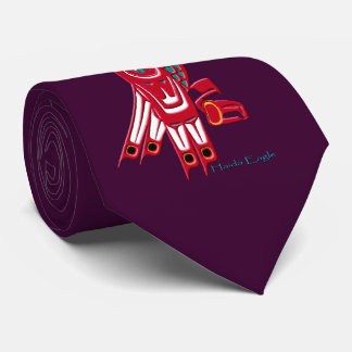 Red Haida Eagle Fashion Neck Tie Krawatte