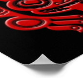 Red Haida Spirit Tree Frog auf Black Poster (Ecke)