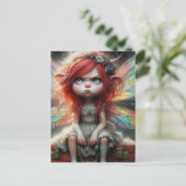 Red Hair Attitude Fairy Postkarte (Stehend Vorderseite)