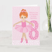 Red Hair Ballerina Birthday Karte (Vorderseite)