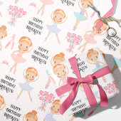 Red Hair Ballerina Personalisiert Wrapping Paper Geschenkpapier