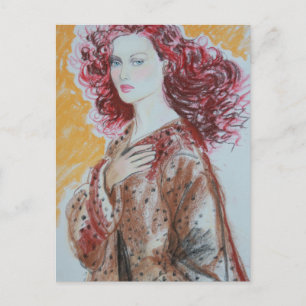 Red Hair Beauty Postcard Postkarte