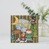 Red Hair Boy Camping Geburtstag Einladungen (Stehend Vorderseite)