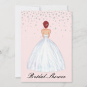 Red Hair Bride Illustration Diamond Brautparty Einladung (Vorderseite)