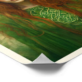 Red Hair Celtic Knot Headband Art Nouveau Frau Poster (Ecke)