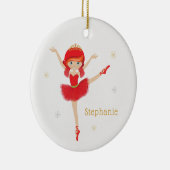 Red Hair Christmas Ballerina Keramik Ornament (Rechts)